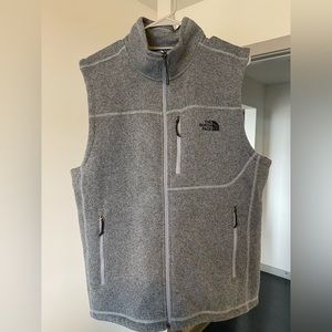 The North Face Gray Fleece Full Zip Vest - Men’s Large